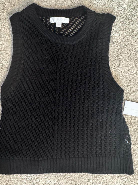 Spiritual Gangster Tops - Spiritual Gangster Black Open-Knit Sleeveless Tank